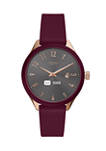 Connected Womens Hybrid Smartwatch Fitness Tracker: Rose Gold Case with Merlot Leather Strap