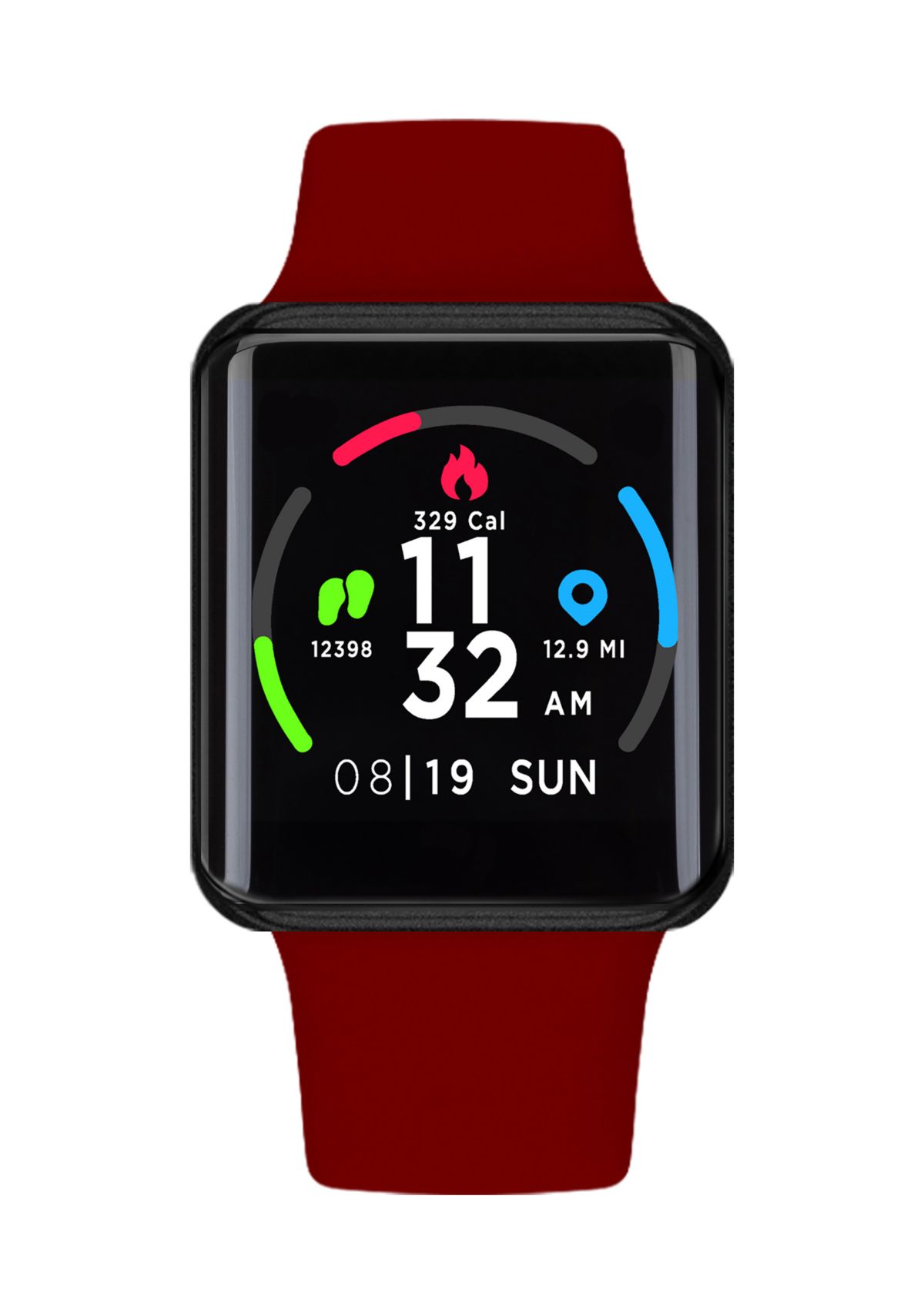 iTouch Air Special Edition Smartwatch: Black Case and Red Strap