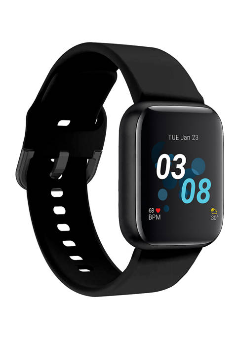 iTouch Air 3 Touchscreen Smartwatch Fitness Tracker for Men and Women: Black Case with Black Strap
