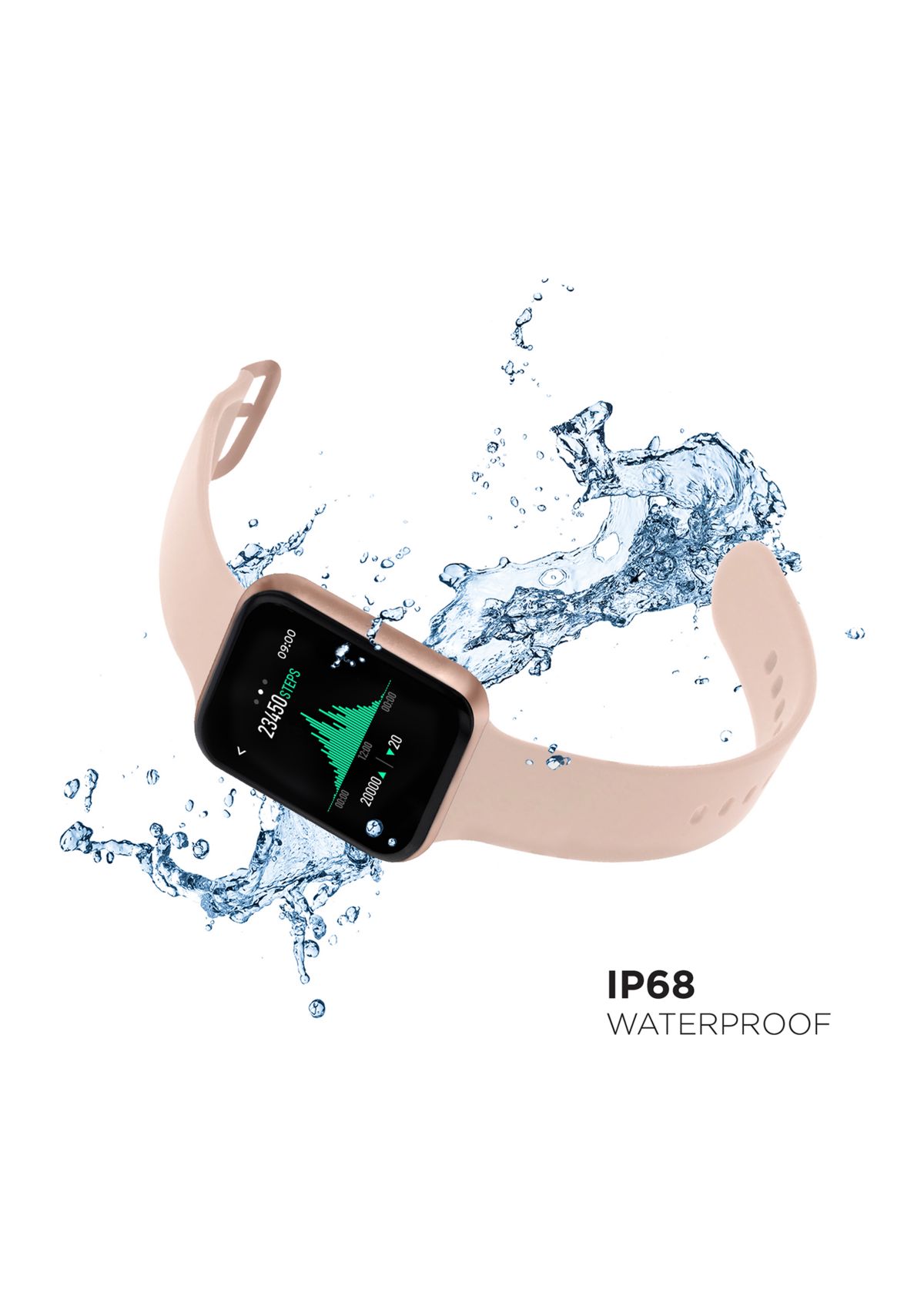 iTouch Air 3 Touchscreen Smartwatch Fitness Tracker for Men and Women: Rose Gold Case with Blush Strap