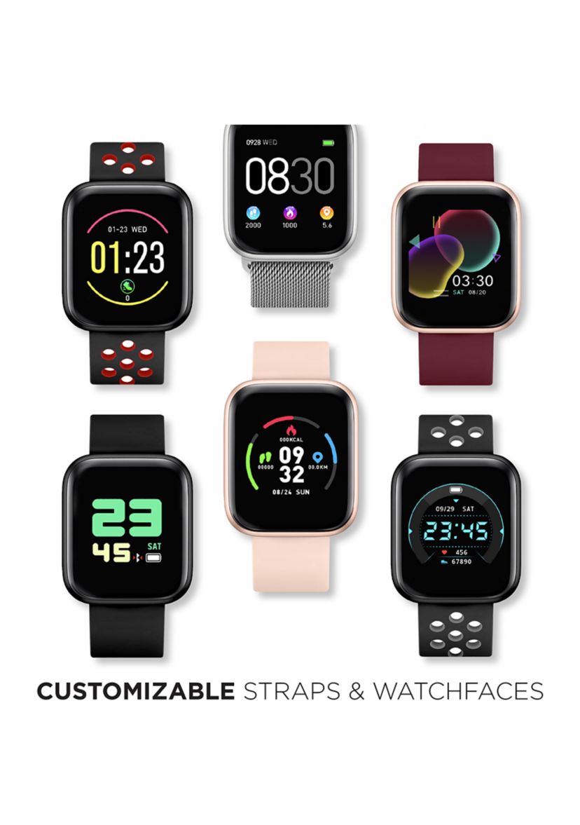 iTouch Air 3 Touchscreen Smartwatch Fitness Tracker for Men and Women: Rose Gold Case with Blush Strap