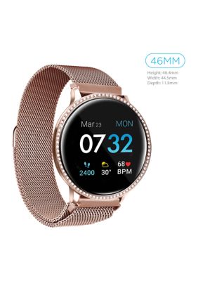 iTouch Sport 3 Special Edition Touchscreen Smartwatch Rose Gold Crystal Case with Rose Gold Mesh Strap 45mm belk