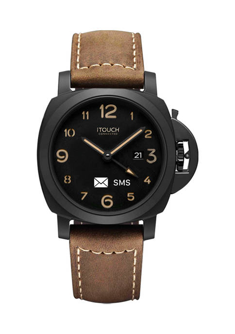 iTouch Connected Mens Hybrid Smartwatch Fitness Tracker: Black