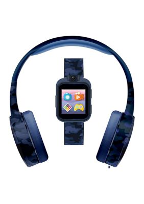 iTouch PlayZoom 2 Interactive Educational Kids Smartwatch with Headphones: Blue Camouflage Print -  58007129209WH51G55