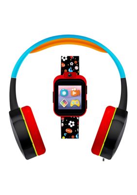 Itouch Playzoom 2 Interactive Educational Kids Smartwatch With Headphones: Black Sports Print