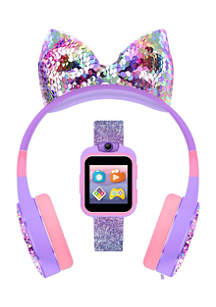 PlayZoom 2 Interactive Educational Kids Smartwatch with Headphones: Purple Glitter
