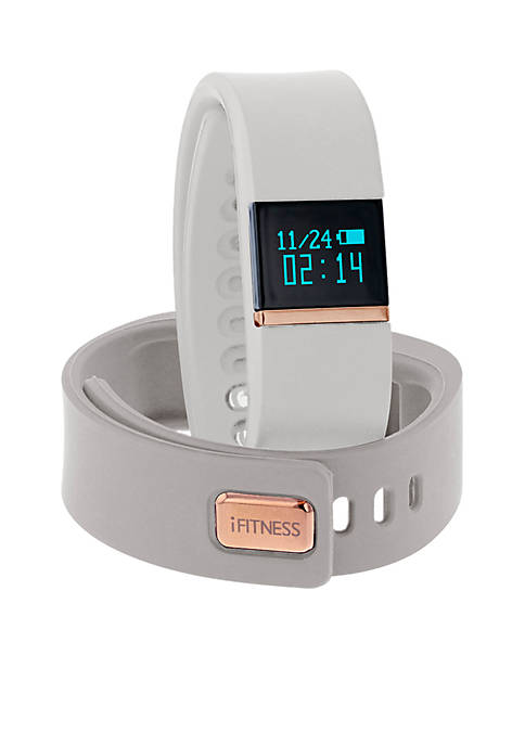 Womens Rose Gold-Tone iFITNESS White Activity Tracker Interchangeable Watch