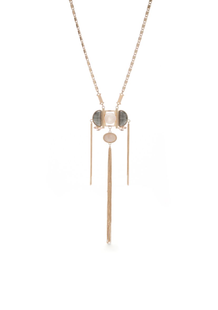 Short Statement Necklace with Tassels