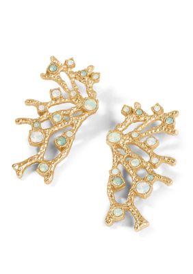 spartina 449 Coral Fan Statement Opal Earrings | belk