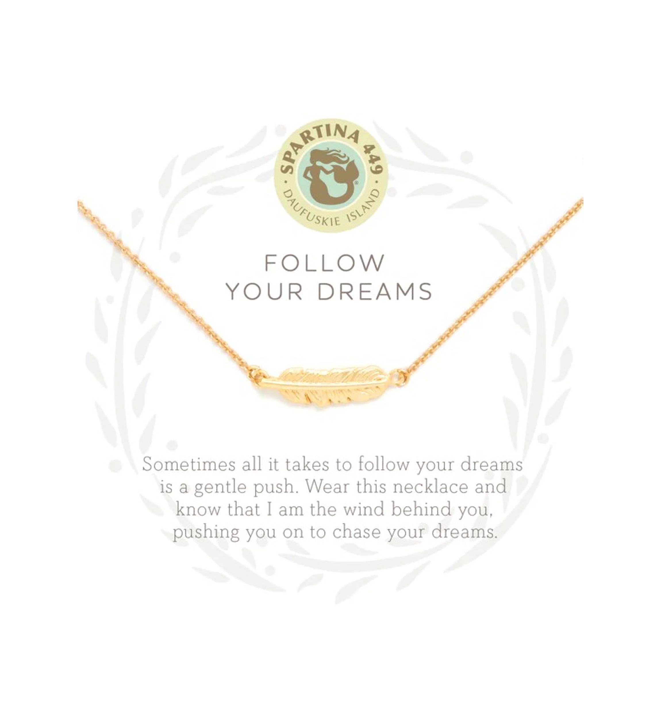 Follow Your Dreams Feather Pendant Necklace