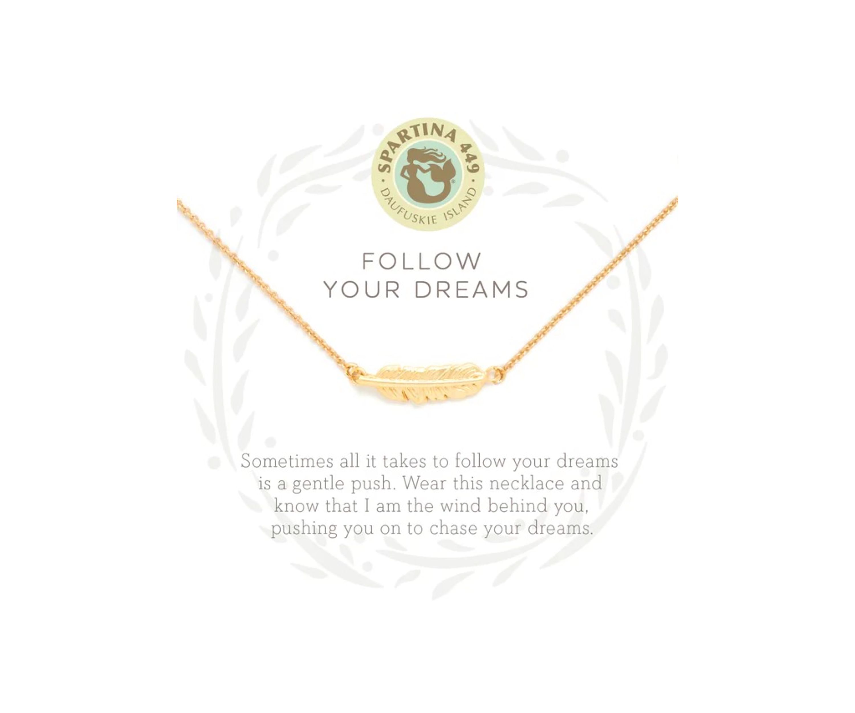 Follow Your Dreams Feather Pendant Necklace