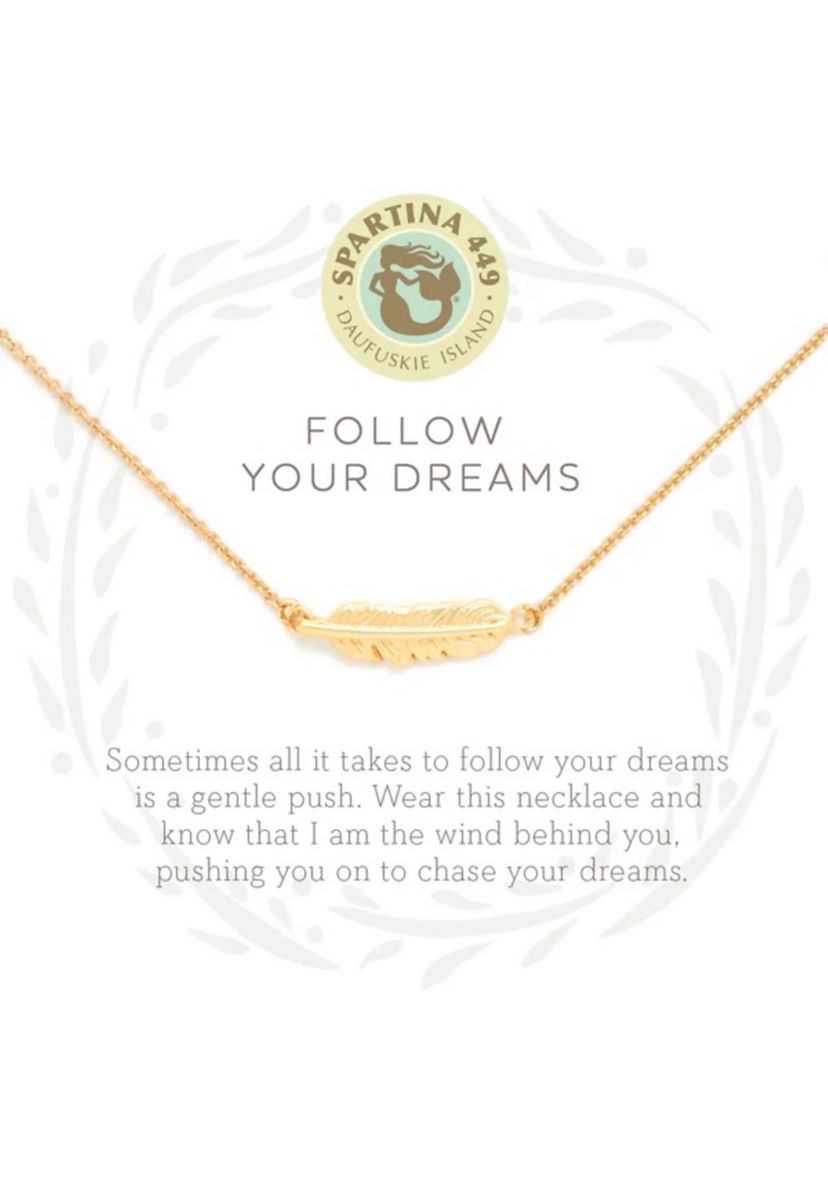 Follow Your Dreams Feather Pendant Necklace