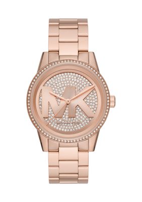 Michael Kors Women's Ritz Three-Hand Rose Gold Tone Stainless Steel Watch