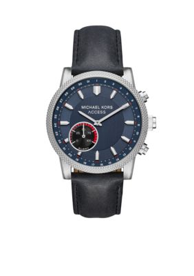 Michael Kors Stainless Steel Leather Hybrid Smartwatch belk