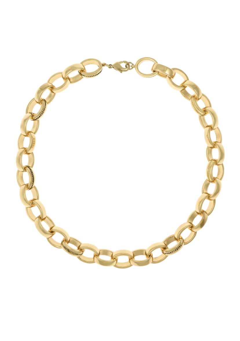 Gold-Tone Chain Link Collar Necklace