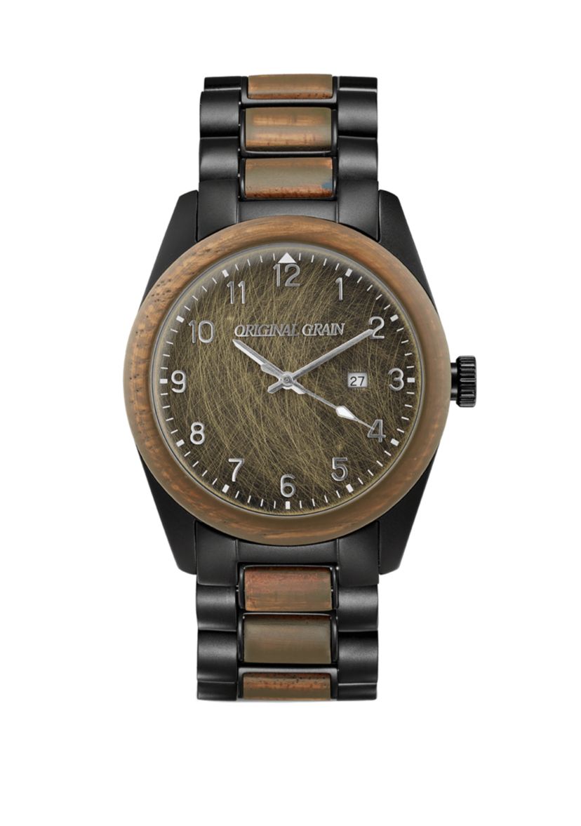 Stainless Steel Classic Matte Black Watch with Matte Black Steel Band and Extra Leather Bomber Strap