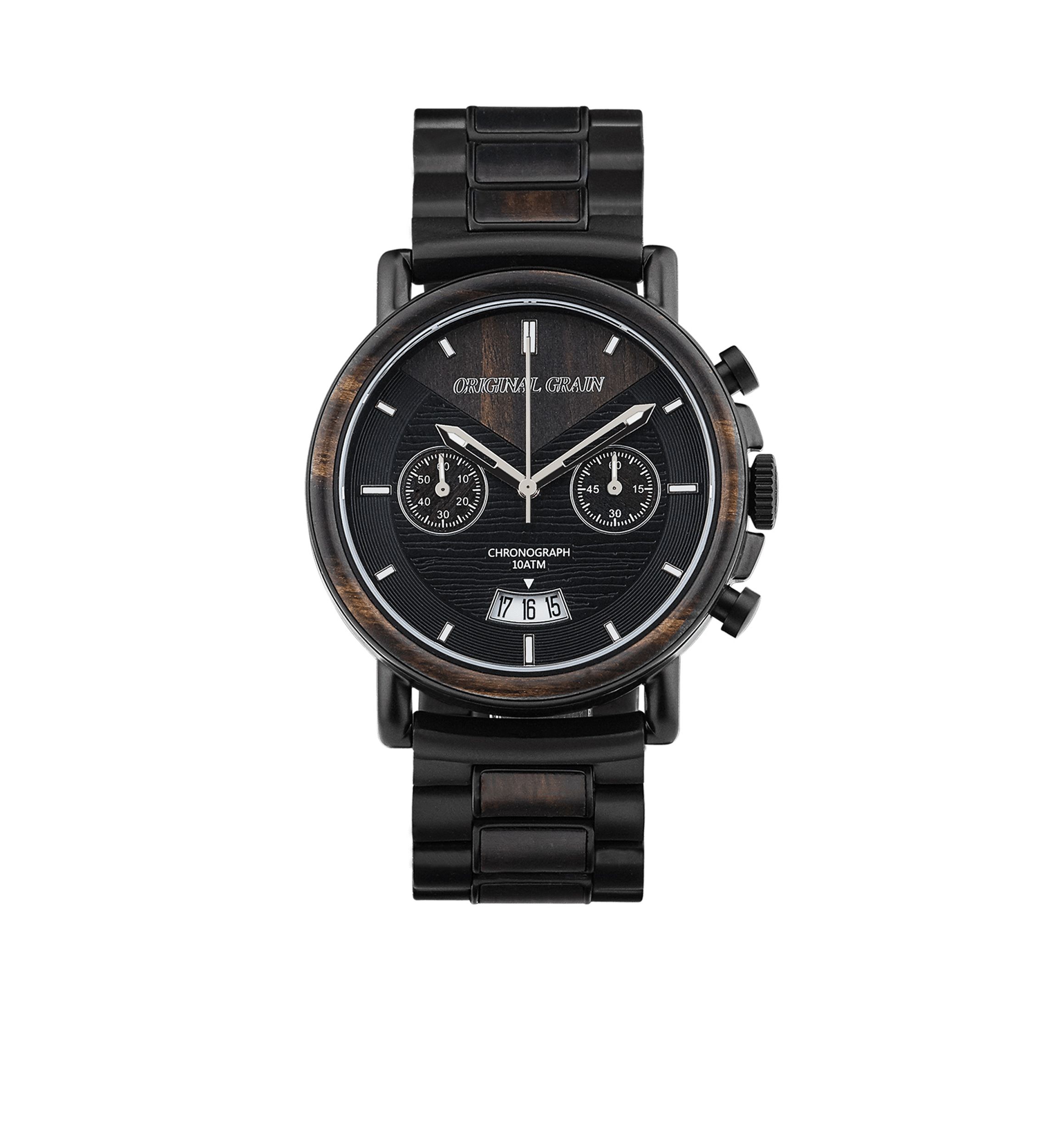Mens Alterra Matte Black Ebony Wood Watch