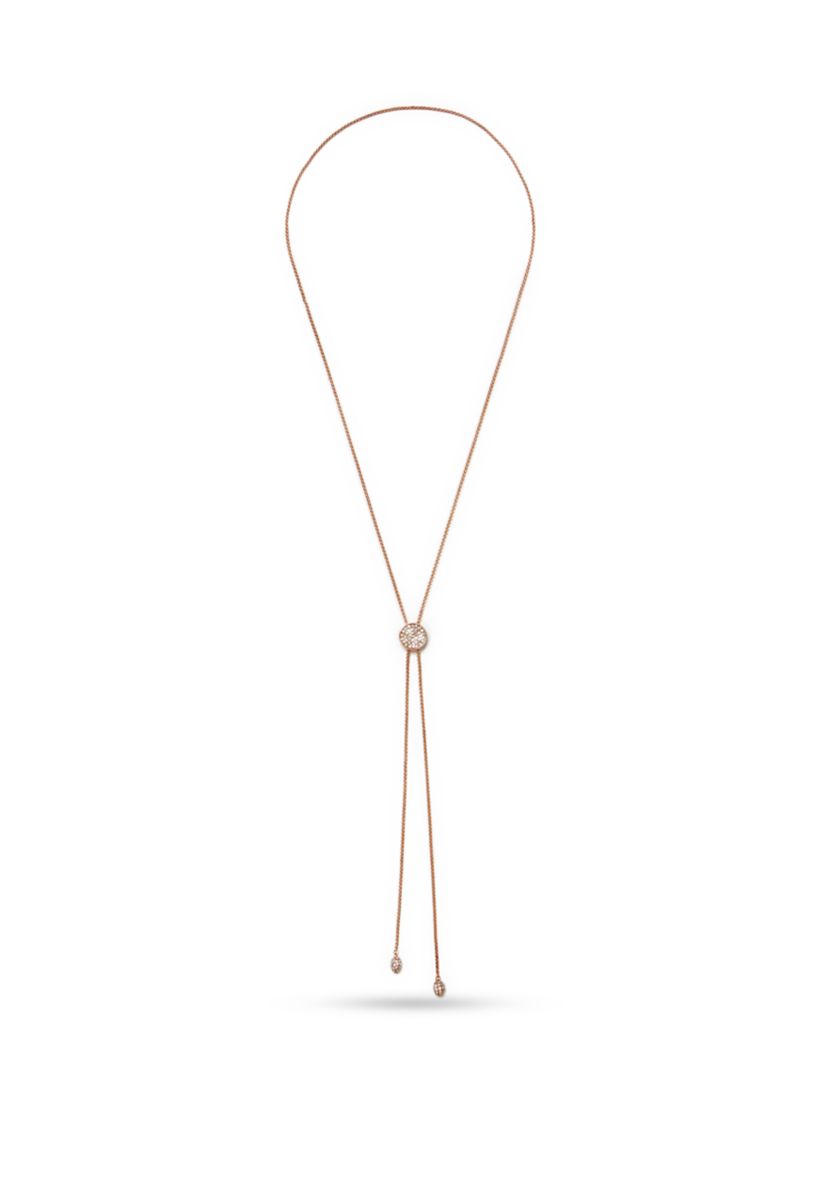 Rose Gold-Tone Pave Core Slider Necklace