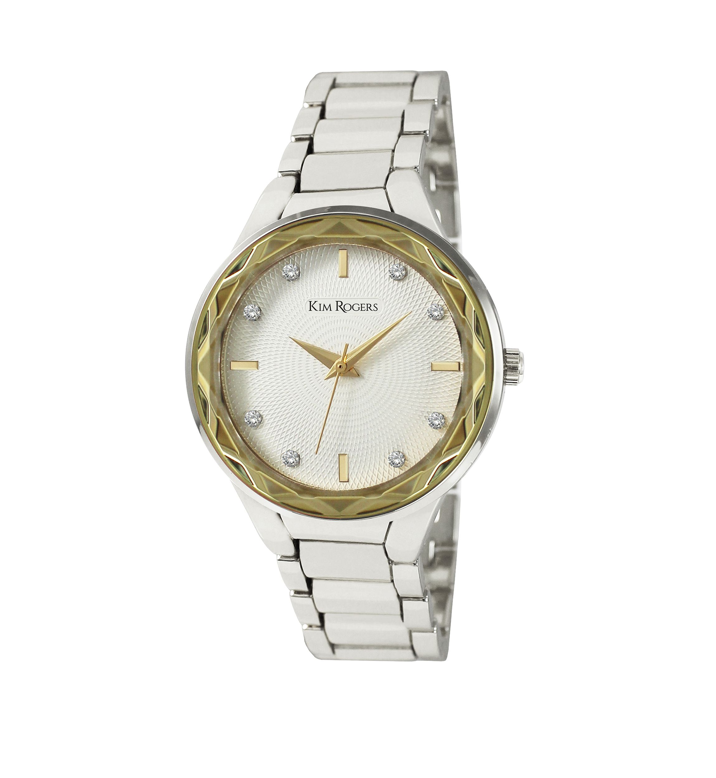 Faceted 2 Tone Bezel Bracelet Watch