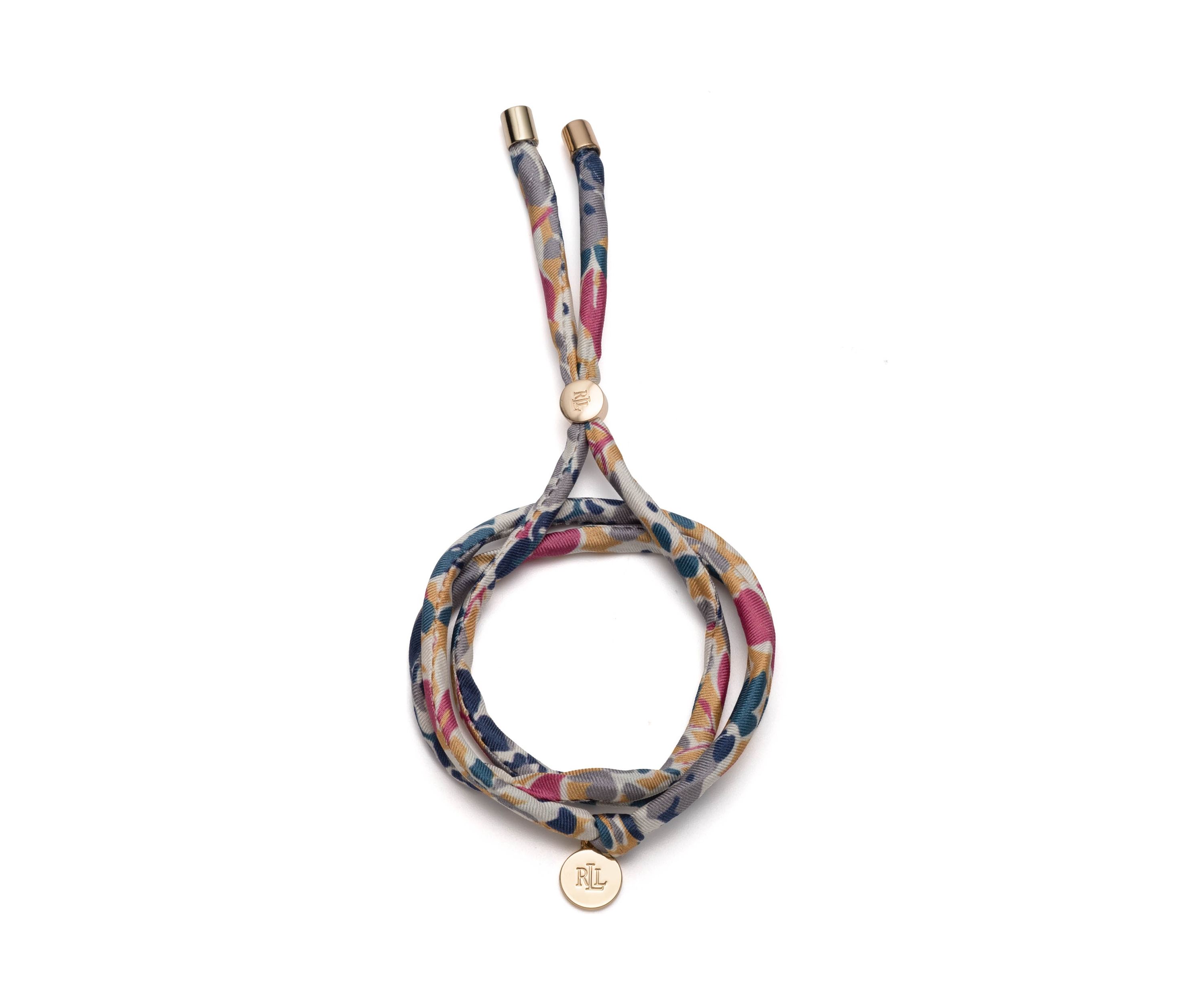 Gold Tone Multi Printed Wrap with Coin Bracelet