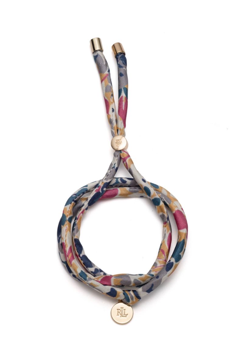Gold Tone Multi Printed Wrap with Coin Bracelet