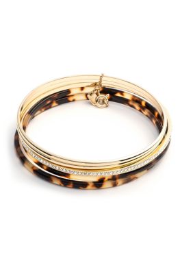 Ralph Lauren Pavé Roundel Flex Bracelet in Gold Tone