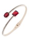 Gold Tone Red Bypass Stone Bangle Bracelet