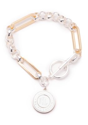 Ralph Lauren Pavé Roundel Flex Bracelet in Gold Tone