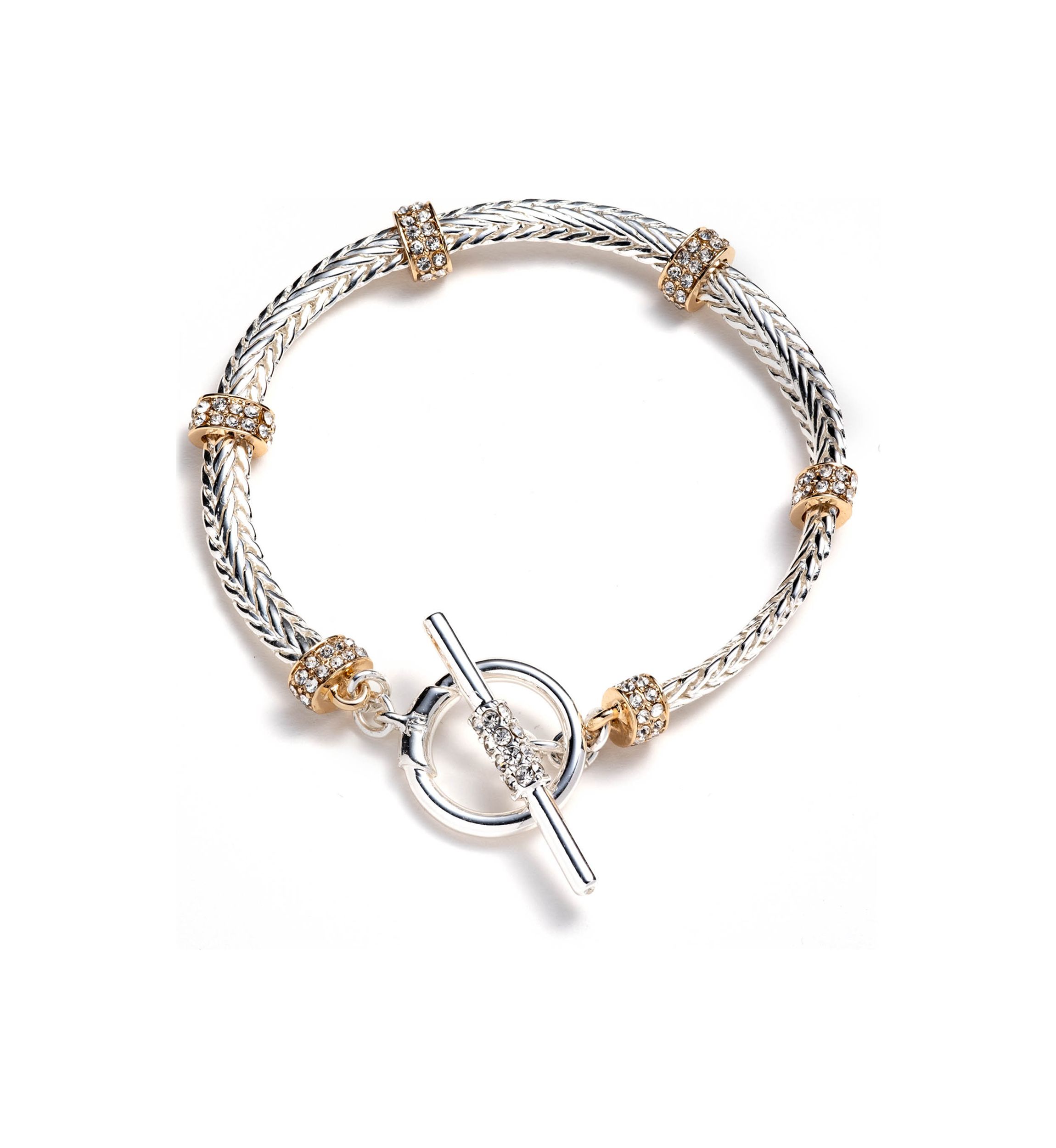 Lauren Ralph Lauren Two Tone Pave Rondelle Flex Bracelet | Belk