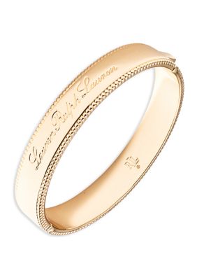 Gold Tone Script Logo Bangle Bracelet