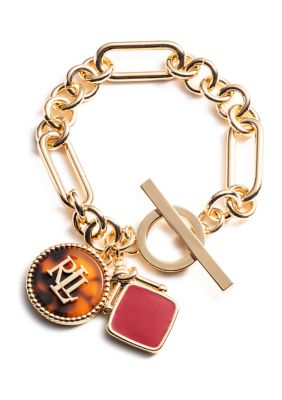 【Ralph Lauren】Logo & Tortoiseshell Charm Bracelet Logo & Tortoiseshell Charm Bracelet