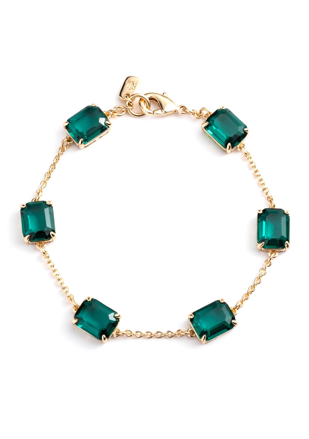 Gold Tone Stone Flex Bracelet