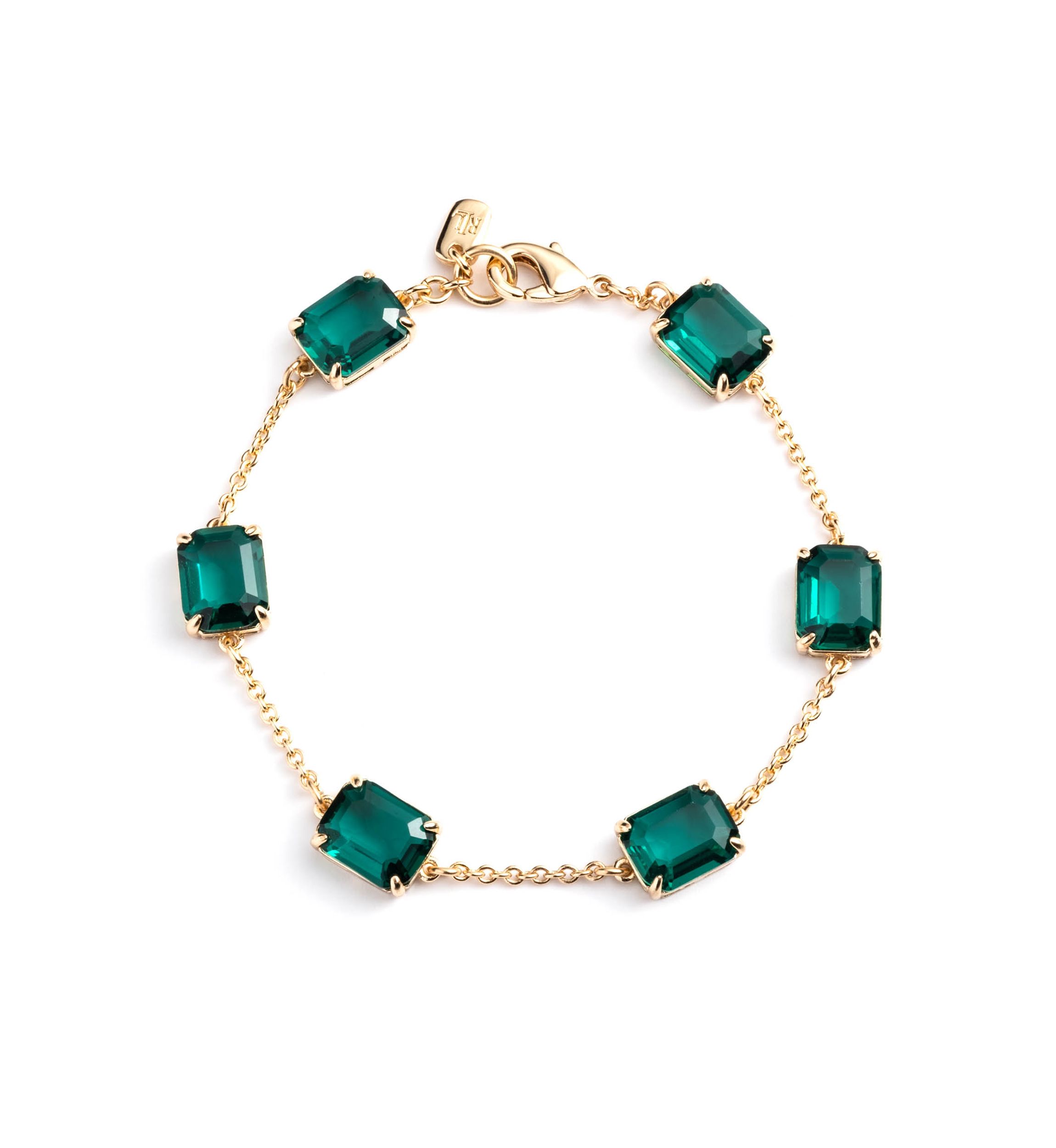 Gold Tone Stone Flex Bracelet
