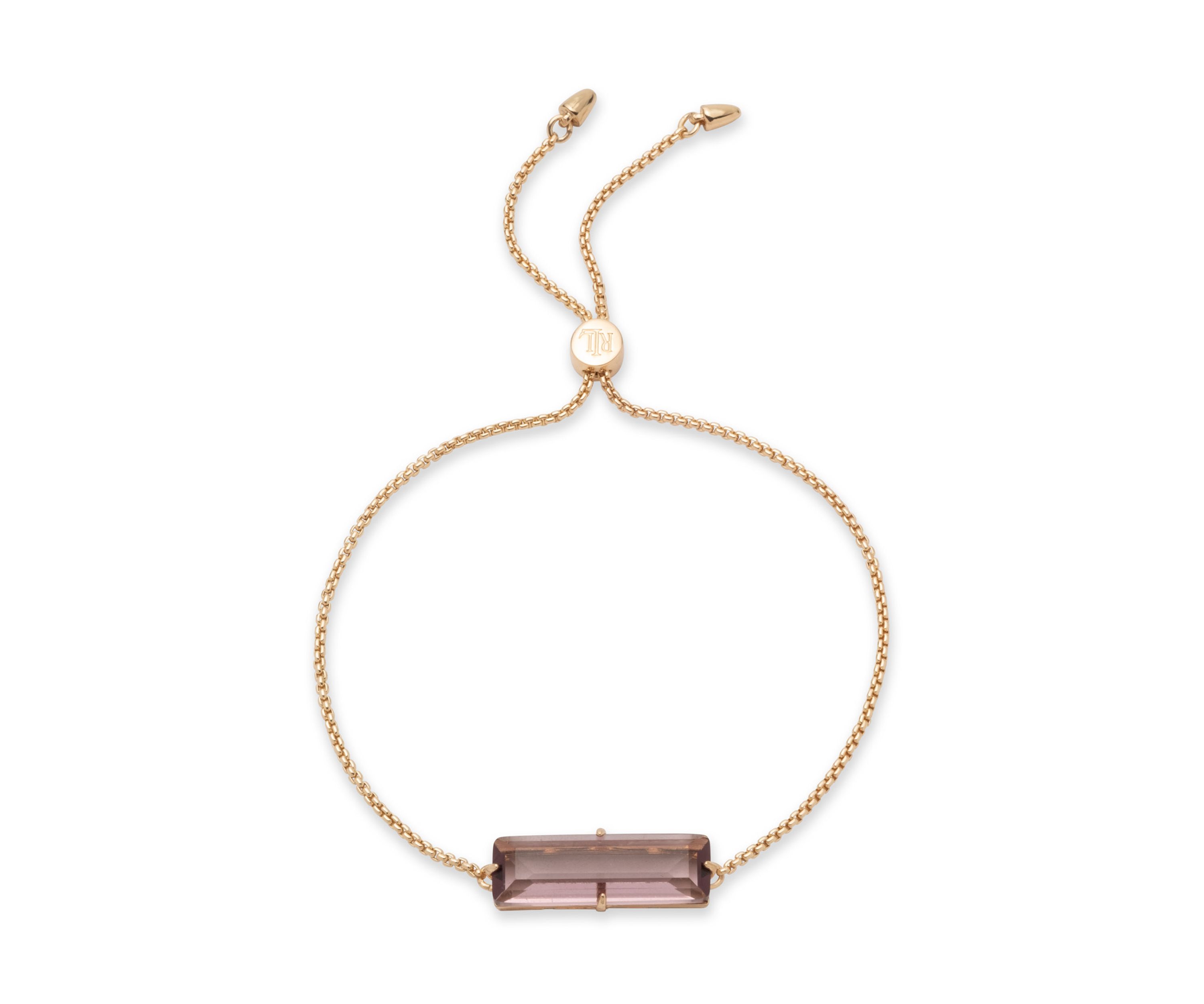 Gold Tone Baguette Slider Bracelet