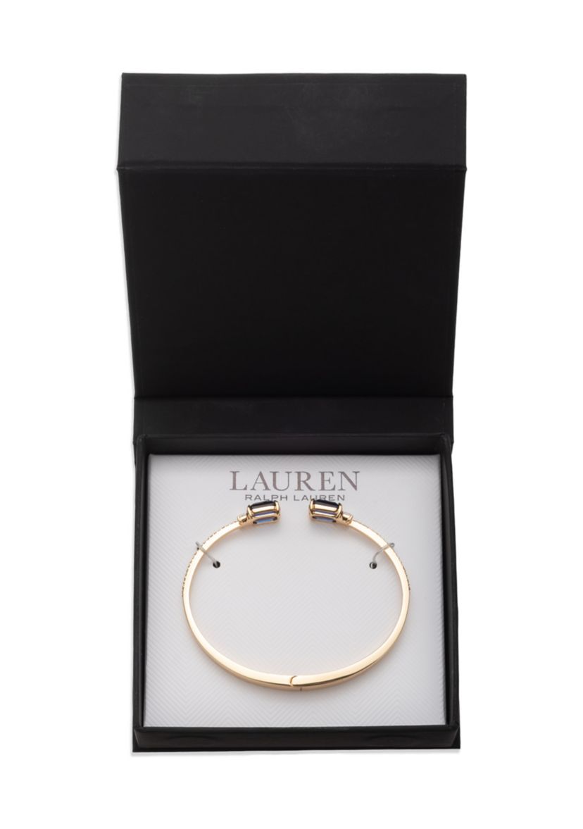 Gold Tone Stone Cuff Bracelet
