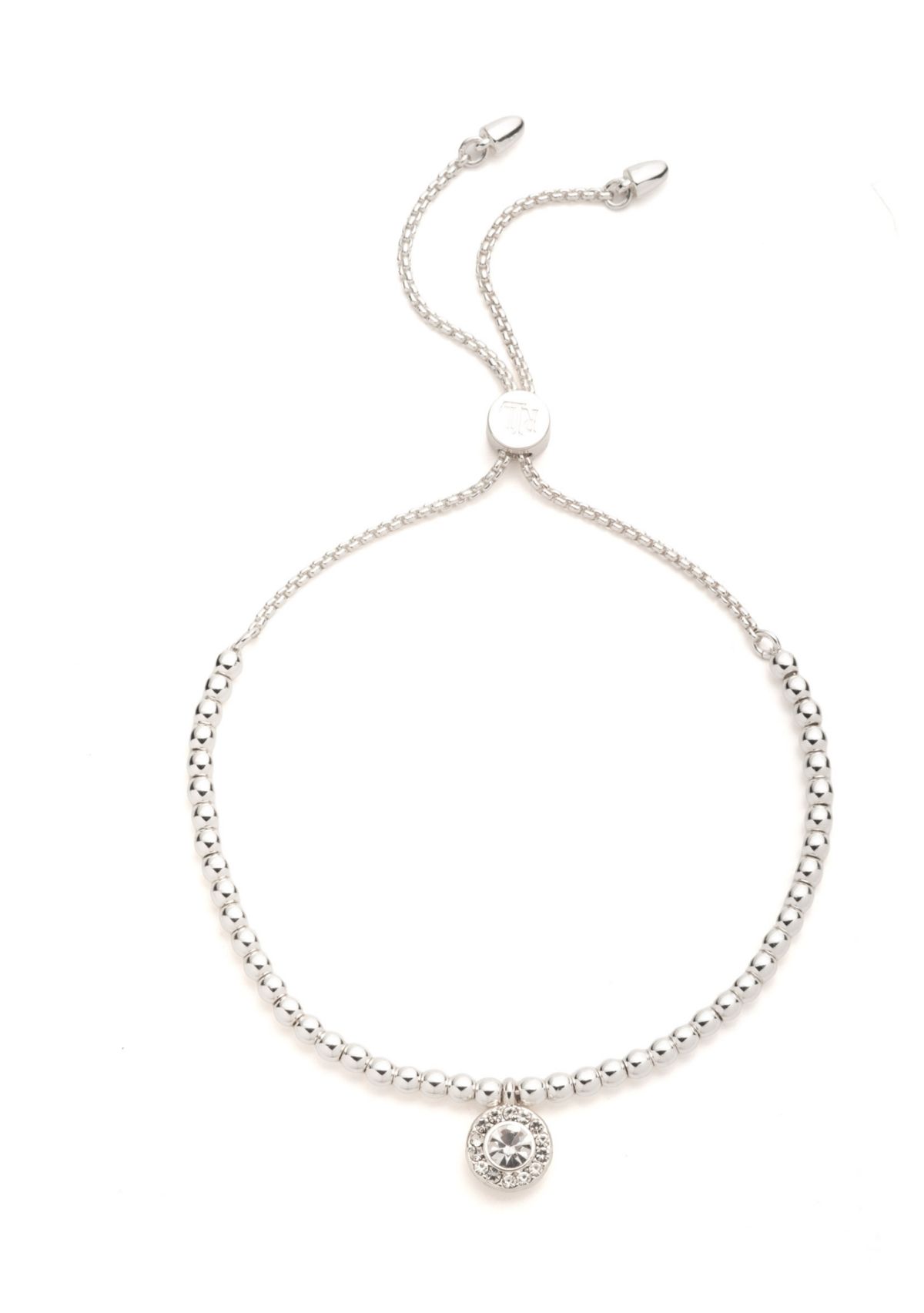 Pavé Round Pendant Slider Bracelet