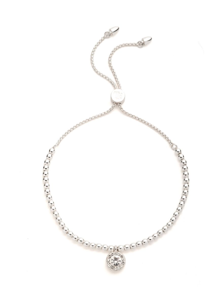 Pavé Round Pendant Slider Bracelet