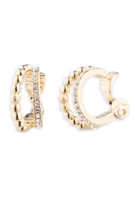 ピアス RALPH LAUREN Gold Tone Bead Split Hoop Earrings Lauren Ralph Lauren Gold Tone Split Hoop Earrings | Dillard's