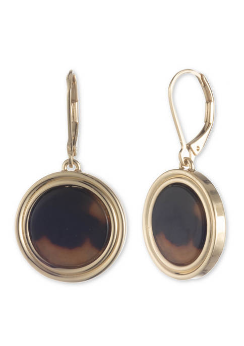 Lauren Ralph Lauren Gold Tone Blue Stone Double Drop Earrings | belk