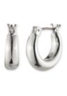 Silver-Tone 14mm Sculpted Hoop Earrings