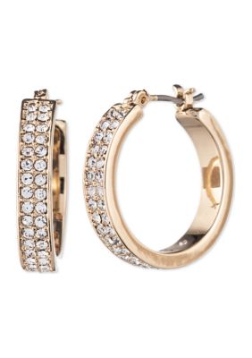 Lauren Ralph Lauren Gold Tone PavÃ© Crystal Hoop Earrings -  580075614G00622