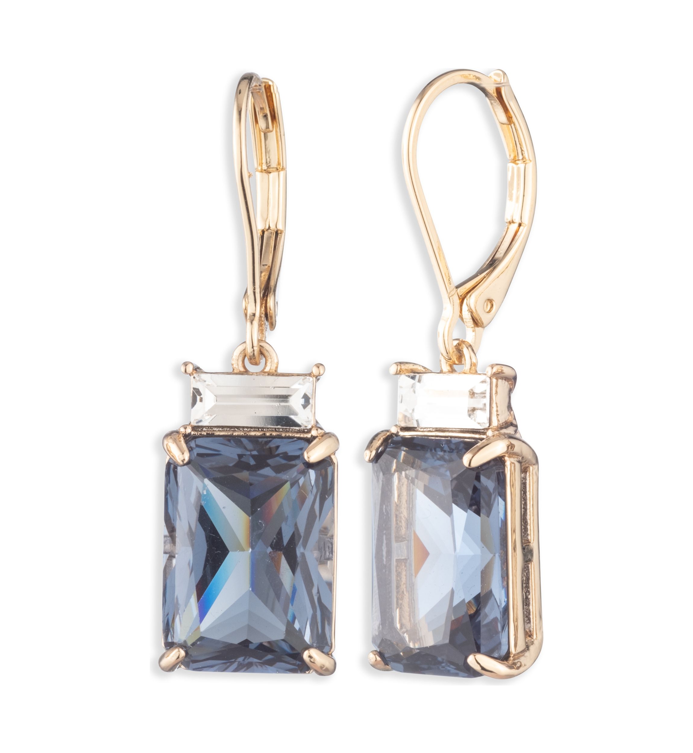Gold Tone Stone Drop Earrings