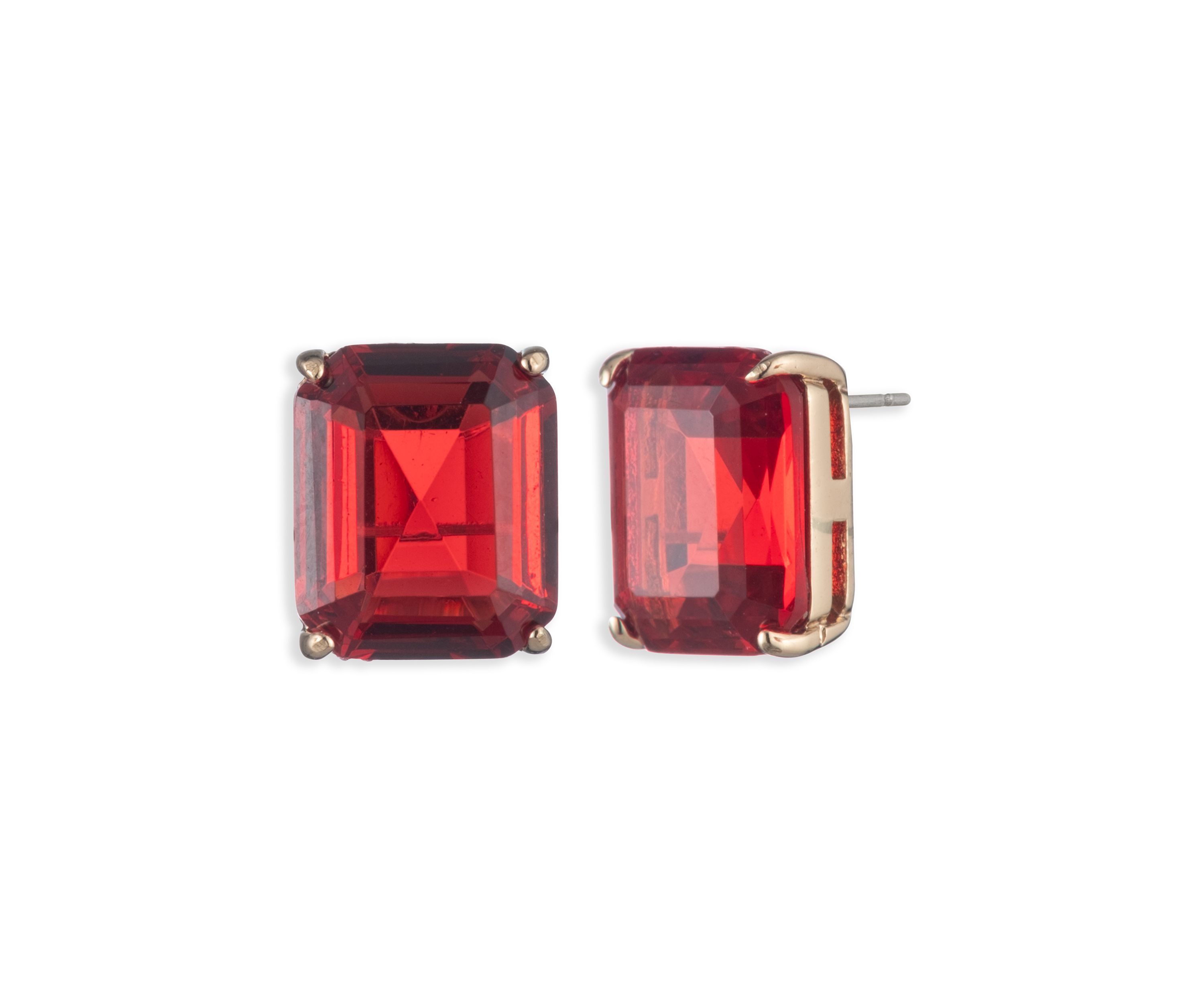 Gold Tone Siam Stud Earrings