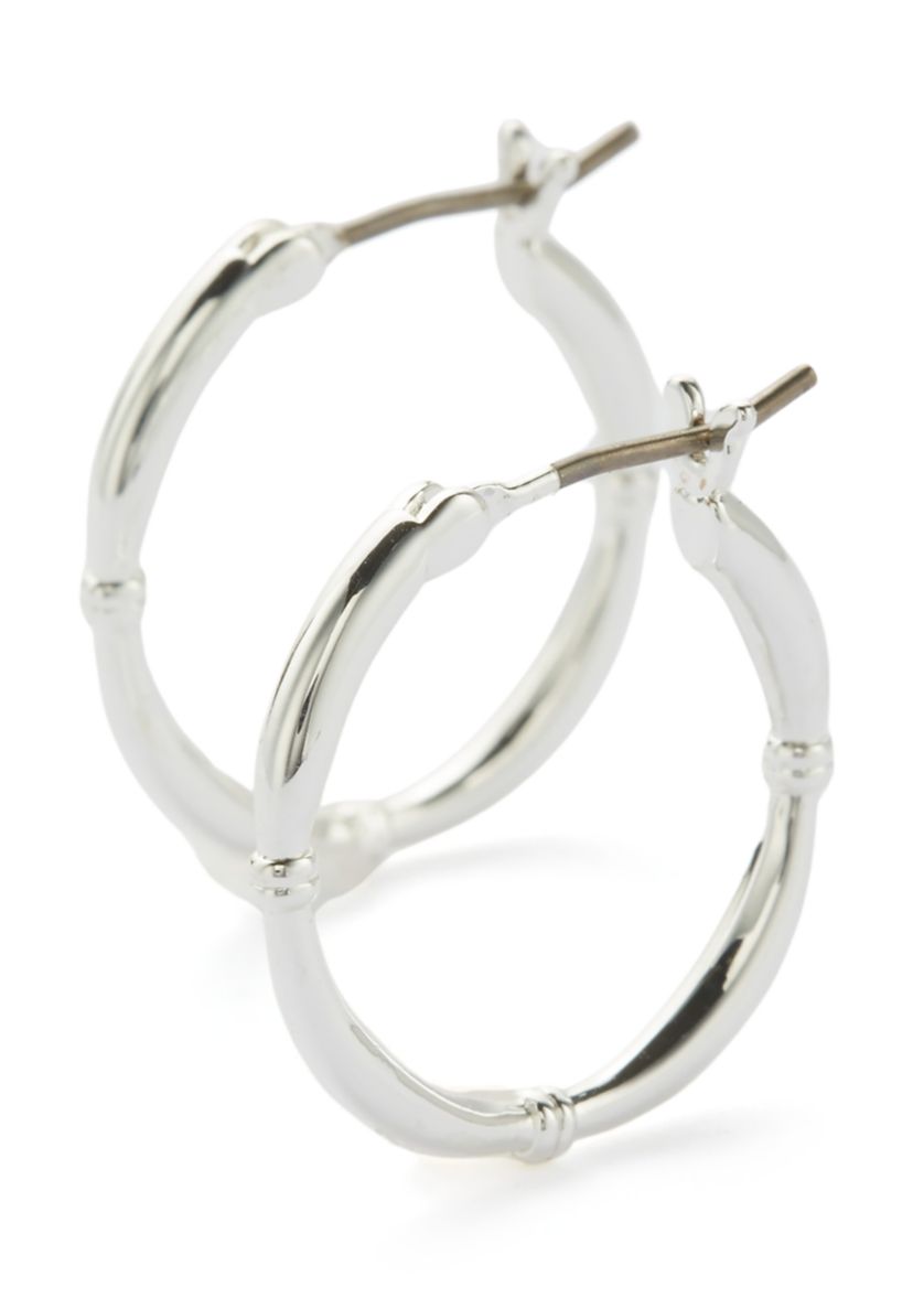 Silver Tone 20mm Hoop Earrings