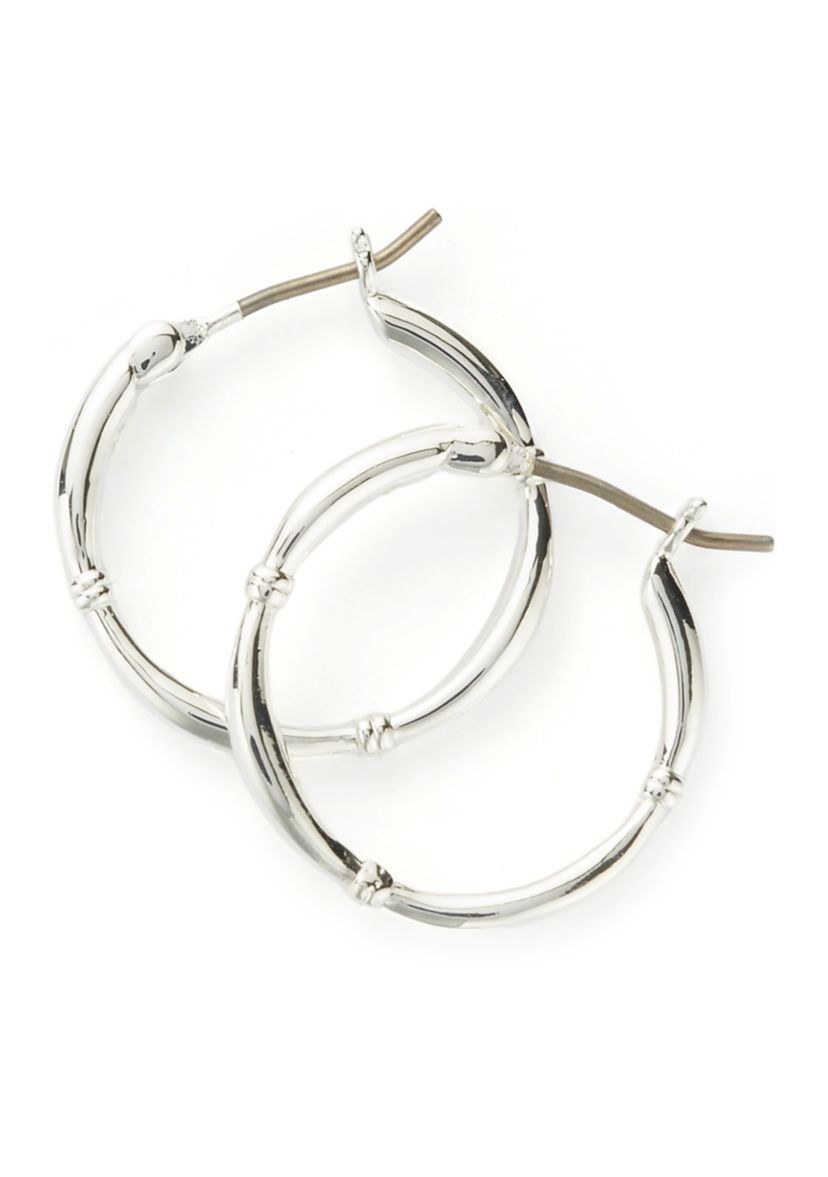 Silver Tone 20mm Hoop Earrings