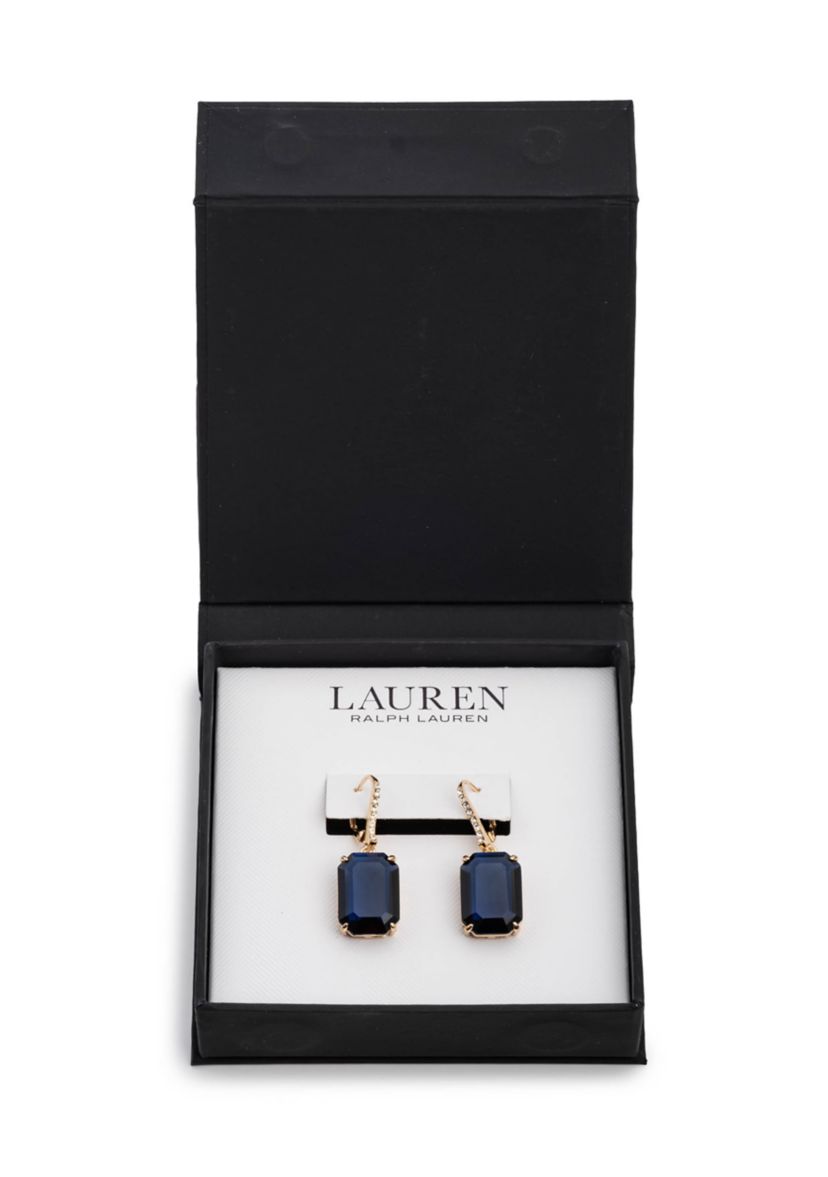 Gold Tone Stone Drop Earrings