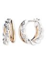 Two Tone 15 Millimeter Split Hoop Earrings