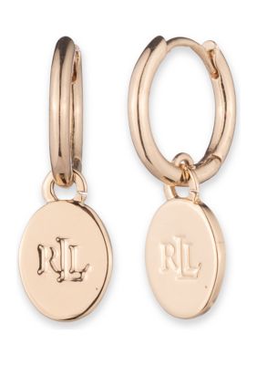 Lauren Ralph Lauren ★【フープピアス】Logo Huggie Drop 14 Lauren Ralph Lauren Logo 14 Millimeter Huggie Hoop Drop