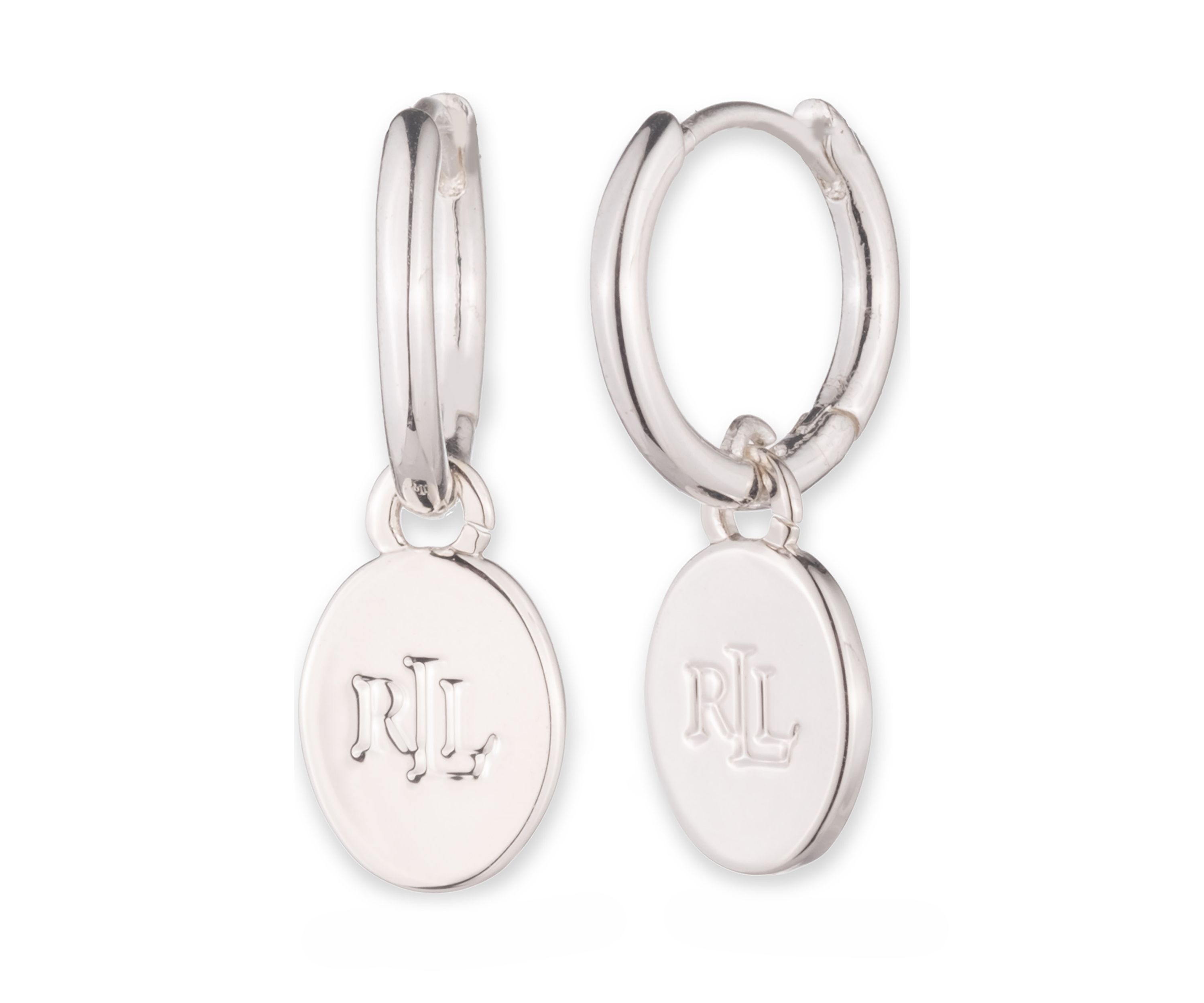 Logo 14 Millimeter Huggie Hoop Drop Earrings