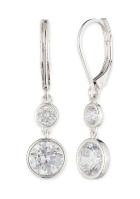 Lauren Ralph Lauren Crystal Cubic Zirconia Double Drop Earrings